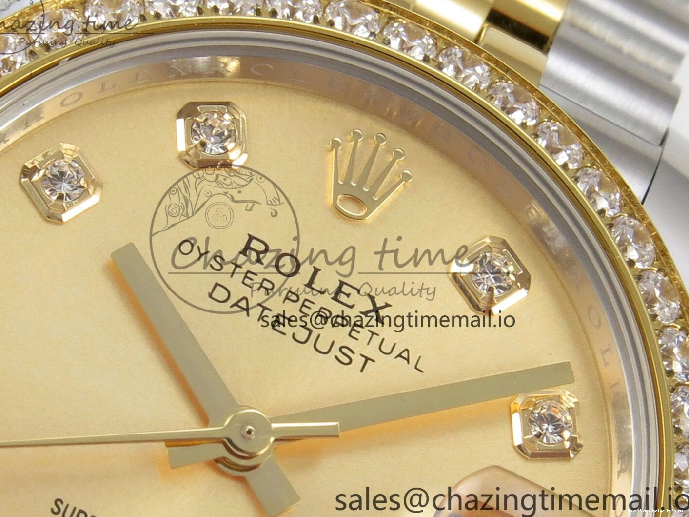 Good Copy Rolex Watches YG Diamonds Steel Bracelet 31 Jubilee THBF YG DateJust 1:1 Dial Edition Bezel SS 278383RBR 904L HZ Vibrant on Best 46 Diamonds Cal. 1220